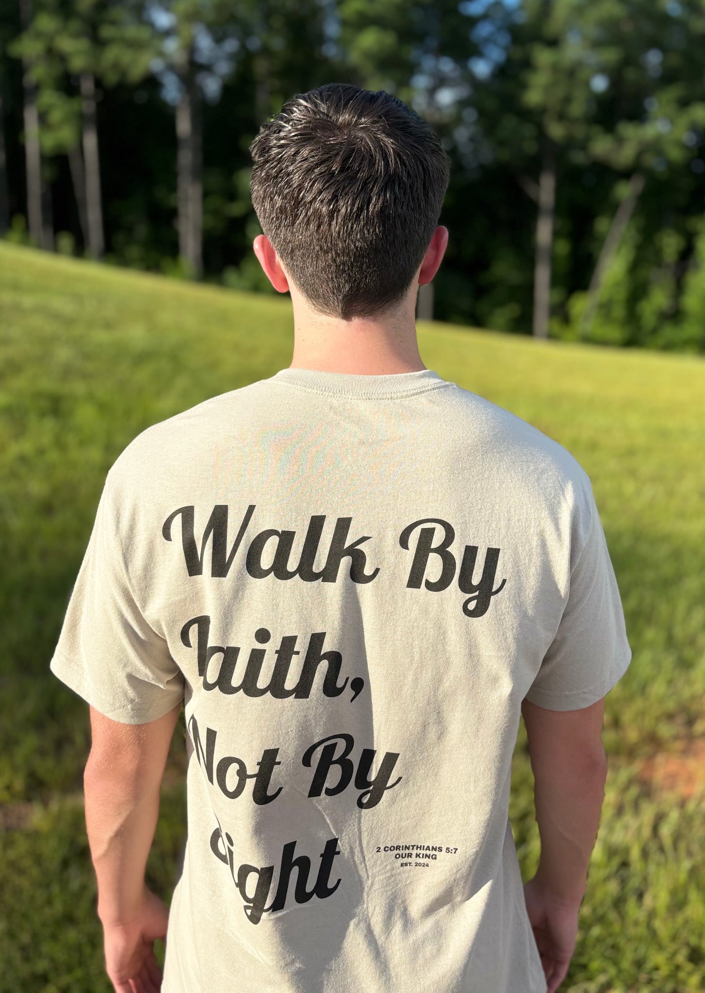 WALK BY FAITH, NOT BY SIGHT TEE - White